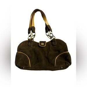 Maxx New York EUC Suede shoulder bag in bown